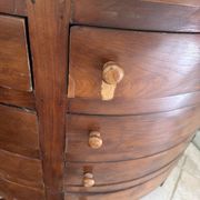 Art Deco work cabinet with 12 drawers in solid wood