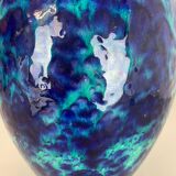 Pottery fat lava multi-color floor vase made by Scheurich, 1970s