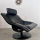 Ancien fauteuil cuir noir « move » design takashi okamura & erik marquardsen pour nelo années 1970 scandinave