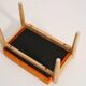 Vintage orange velvet stool mid-century, Edmund Homa, 1960s