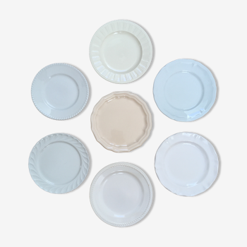 Mismatched white / cream plates