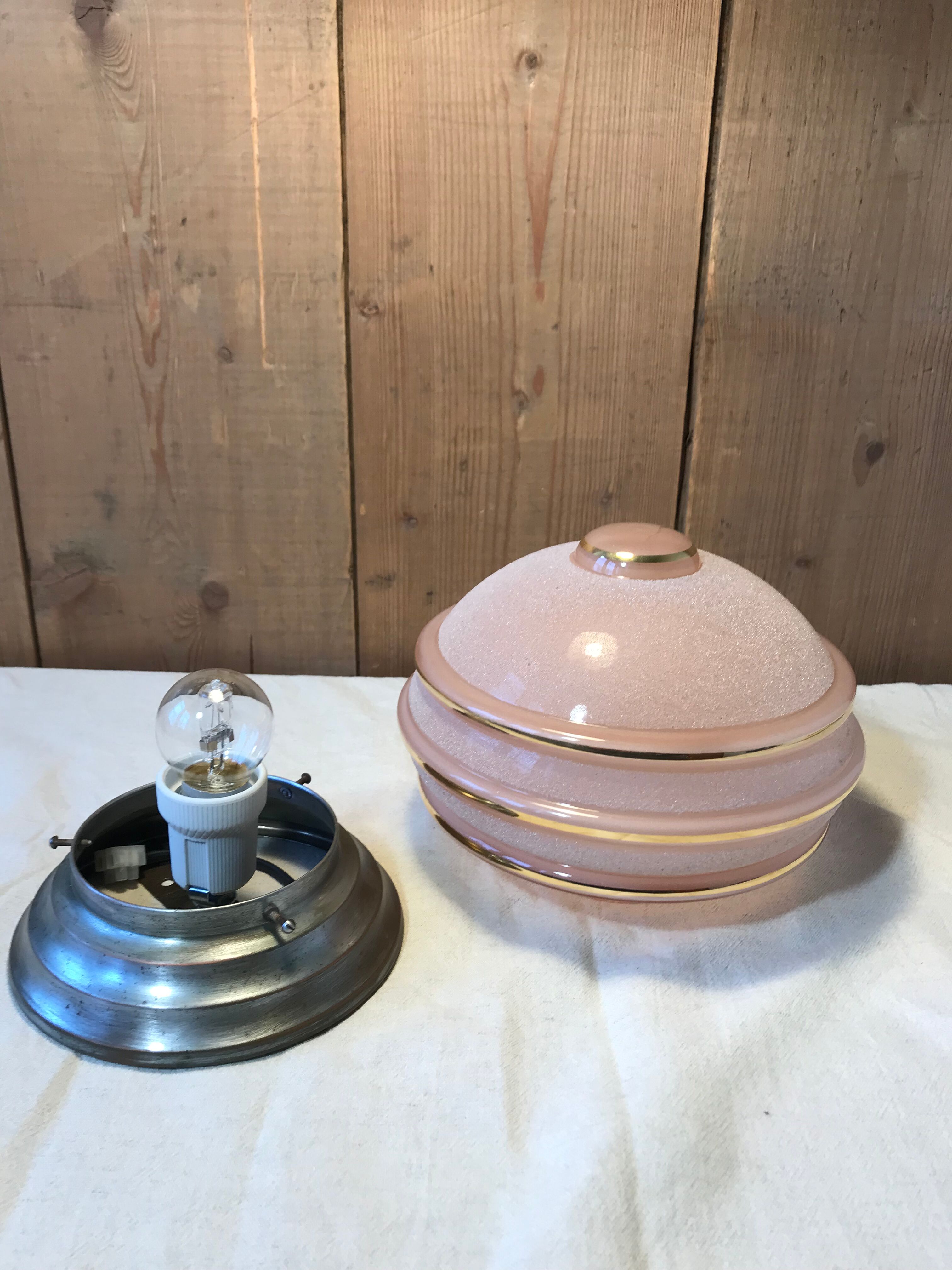 Vintage powder pink ceiling lamp