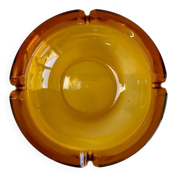 Vide poche cendrier verre ambre vintage