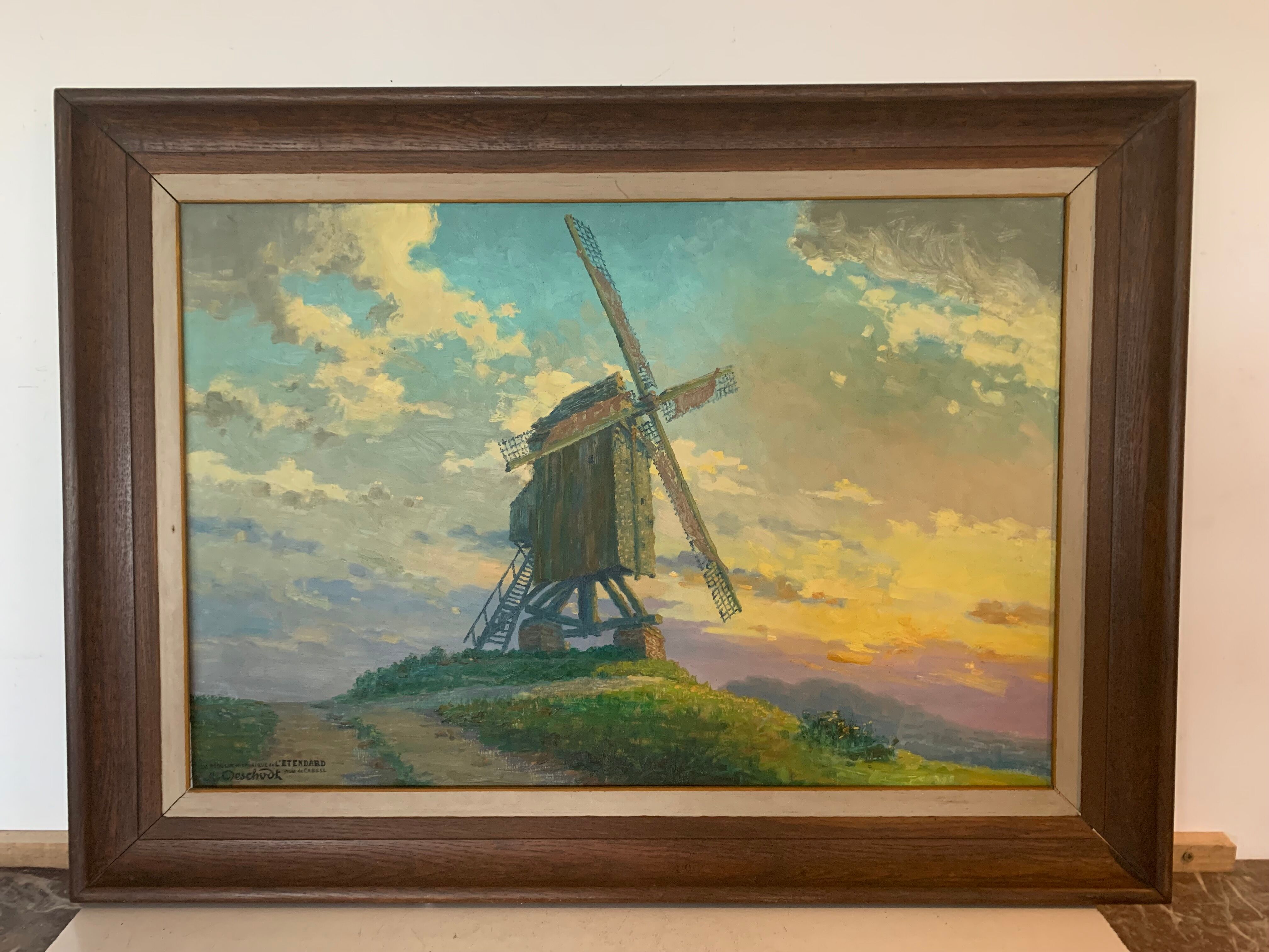 M.deschoot (1899/1971) oil on canvas "moulin de l'étendard" xx century