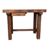 Vintage beech workbench with patina of use
