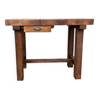 Vintage beech workbench with patina of use