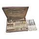 Service for 12 place settings + 6 ERCUIS GODRONS model silver-plated knives, 24.5 cm