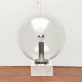 Mid-century glass and marble table lamp 3480 by Erco, 1960s.