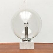 Mid-century glass and marble table lamp 3480 by Erco, 1960s.