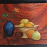 Oil painting on still life panel