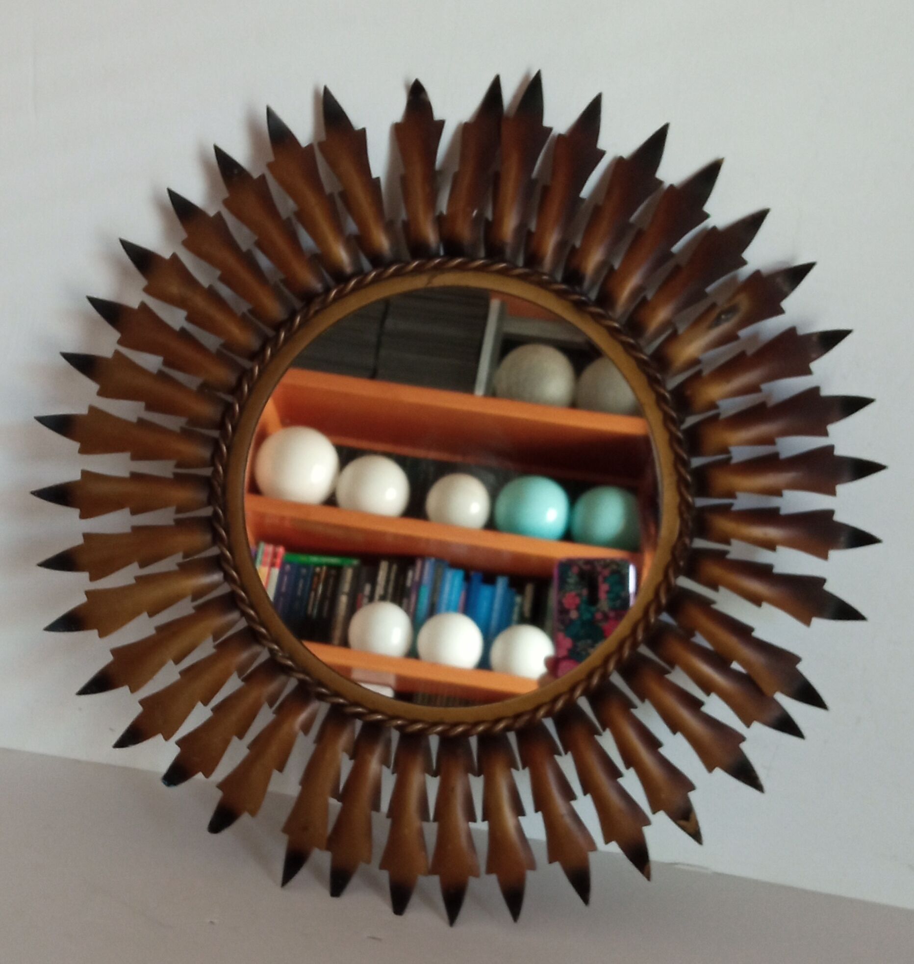 Metal sun mirror, 44 cm