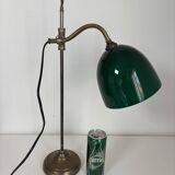 Vintage 1920s desk lamp in nickel-plated brass, celadon - 52 cm
