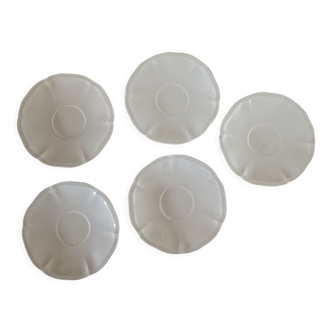 Set of 5 ivory saucers Sarreguemines