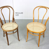 Vintage wide bentwood and cane chairs, set of 2