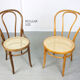 Vintage wide bentwood and cane chairs, set of 2