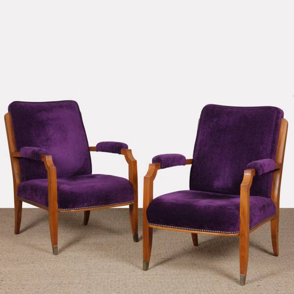 Paire de fauteuils dans le goût de Jules Leleu, 1940