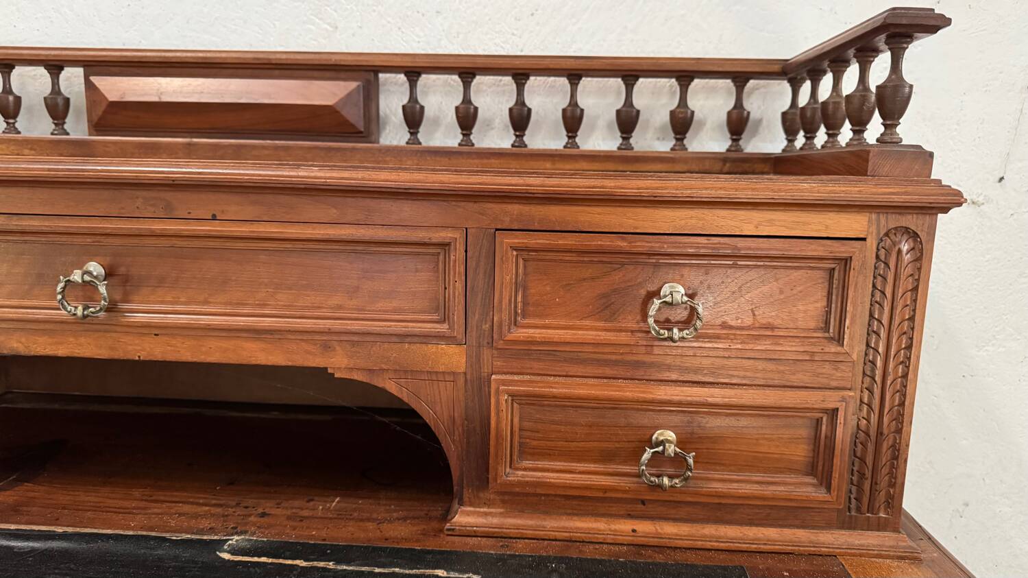 19th century walnut stepped desk