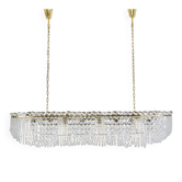 J.T. Kalmar Josef Frank 58" Zeppelin Crystal and Brass Chandelier, Vienna, 1950s