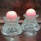 Pair of vintage clear glass double-function candlesticks, candle holders