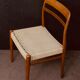 6 scandinavian teak dining chairs with papercord in natural colour from norway