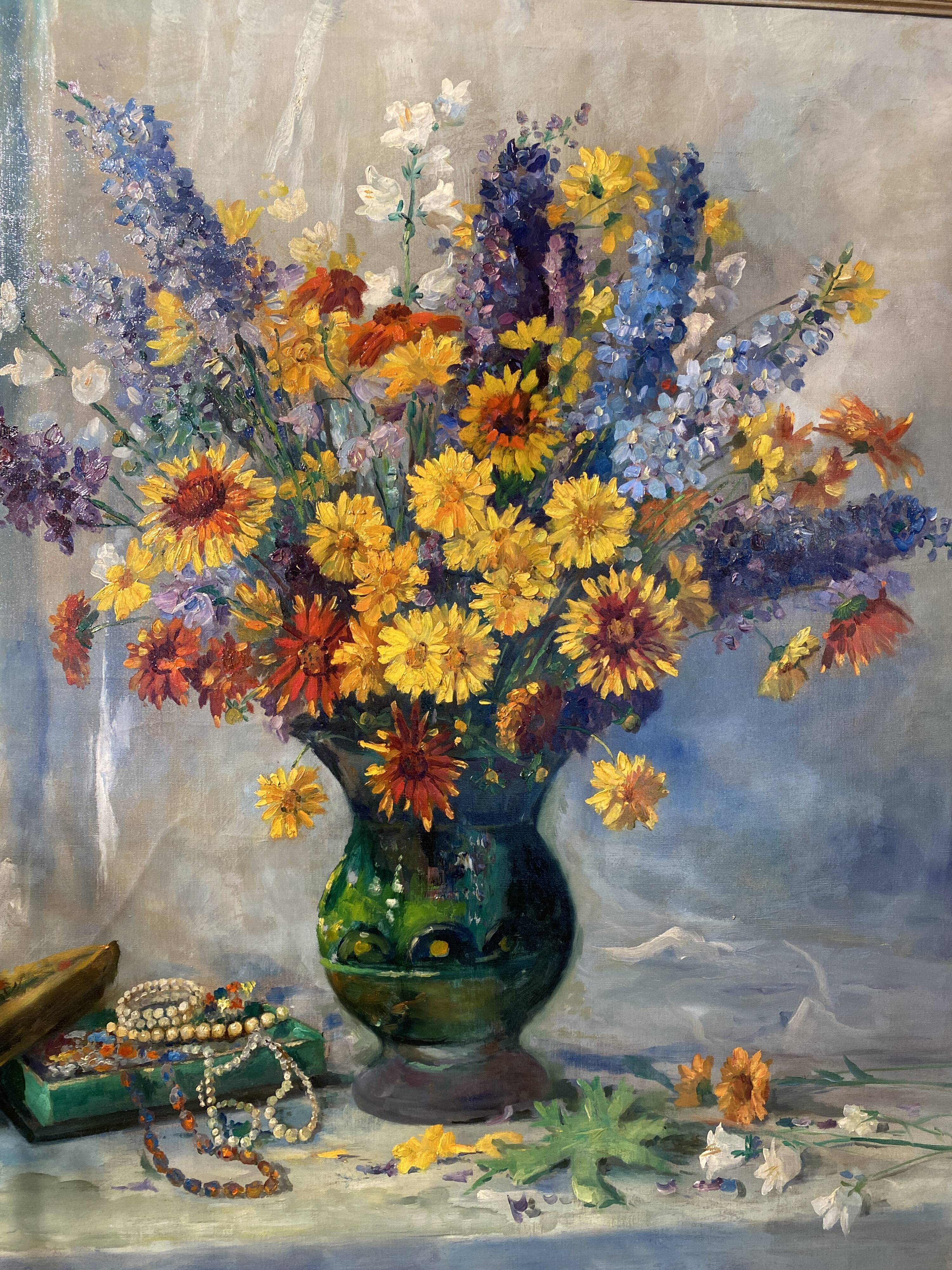 Tableau bouquet de fleurs par raymond charlot