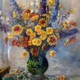 Tableau bouquet de fleurs par raymond charlot