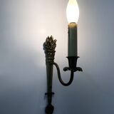 Old pair of wall sconces pot à feu, bronze, year 50 60