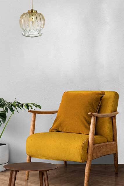 BREDA Jugošik * Small Pendant Lamps * Amber glass Lighting * MCM Rewired Light * Vintage Ceiling L