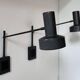 Pair of vintage adjustable wall lights, matte black metal, France 1960s