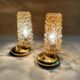 Pair Vintage  Lamps, Bedside, Bubble Glass