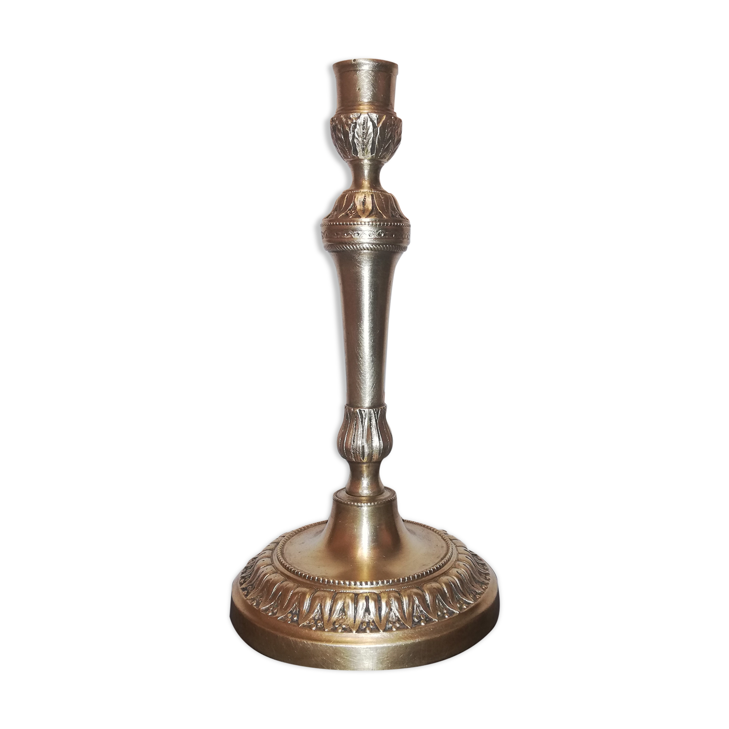 Louis XVI-style gilded bronze candlestick