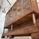Solid wood display cabinet.
