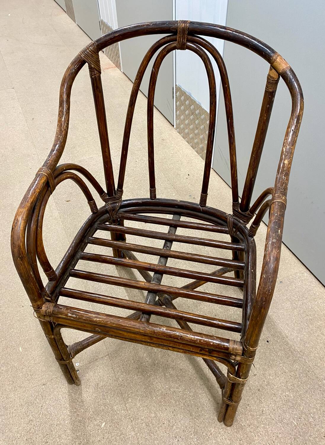 Vintage rattan armchair (1960s)