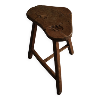 Tabouret rustique chinois en bois d'orme