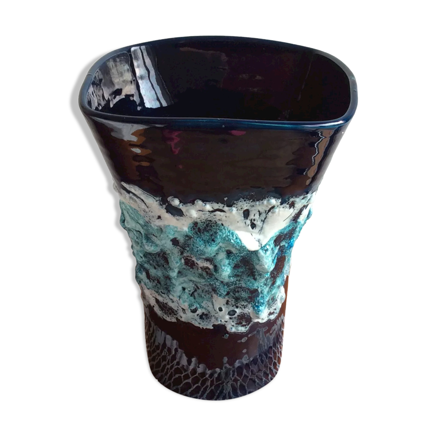 Vintage enameled ceramic vase