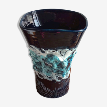 Vintage enameled ceramic vase
