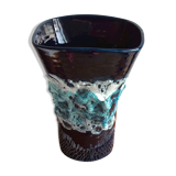 Vintage enameled ceramic vase