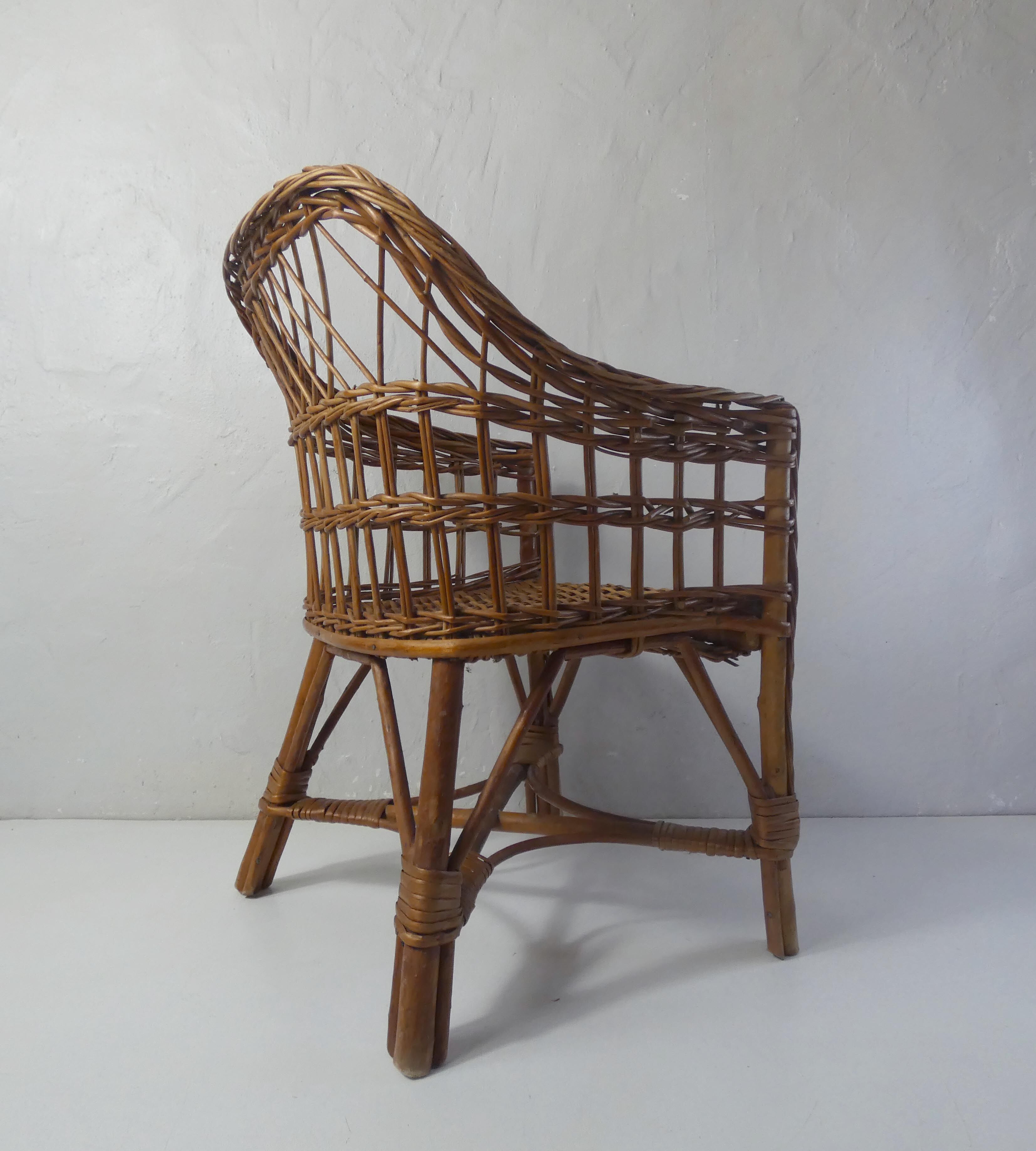 Rattan armchair for children
