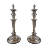 Pair of candlesticks- silver metal- around 1940