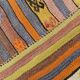 Kilim Vintage Anatolien Rayé – Tons Pastel Multicolores, Style Bohème