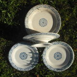 15 Gien porcelain plates and 1 cake dish on foot