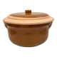 Large glazed terracotta cassoulet dish