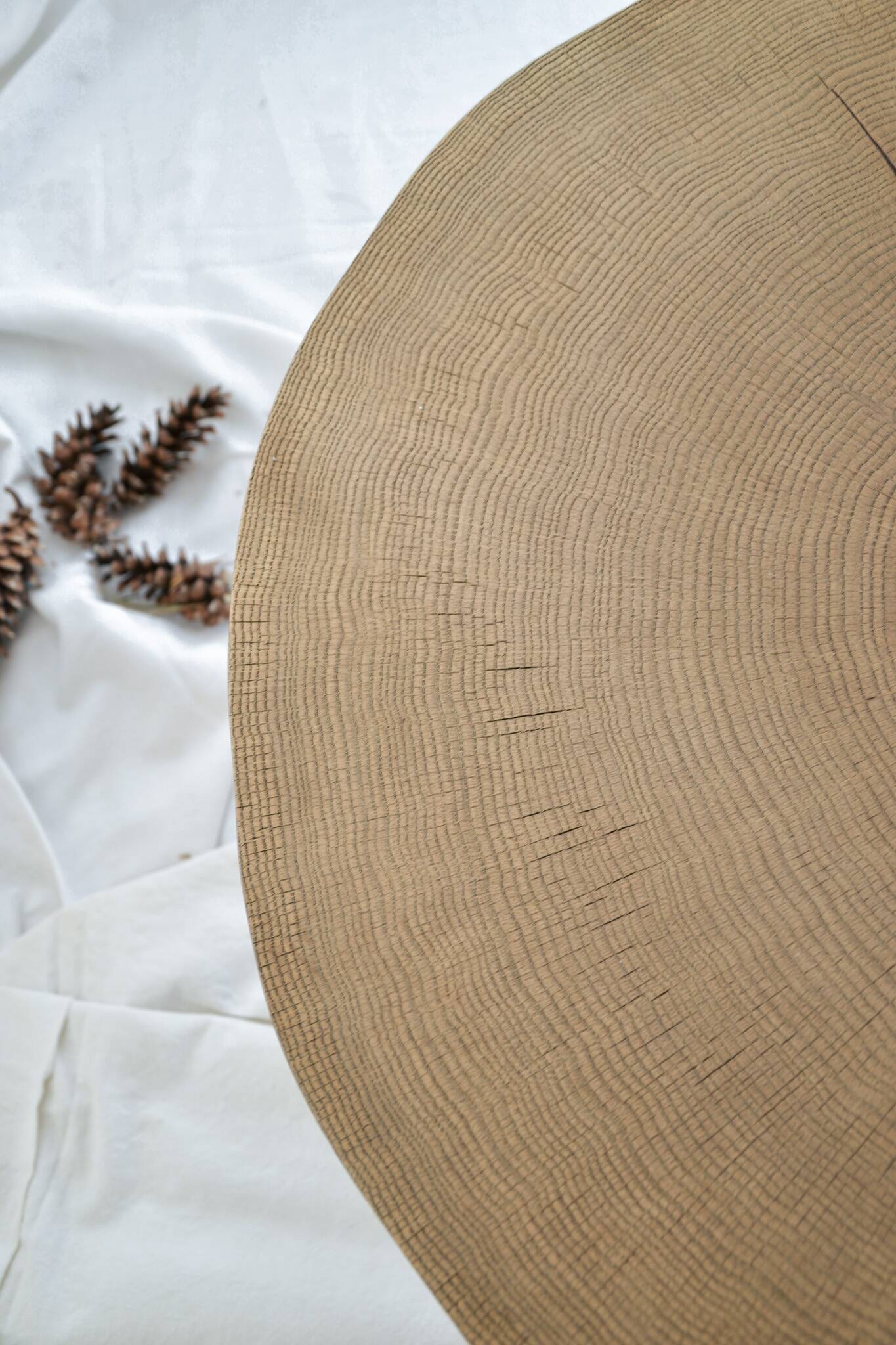 Round wooden coffee table