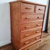 Woven Wicker Chest of Drawers