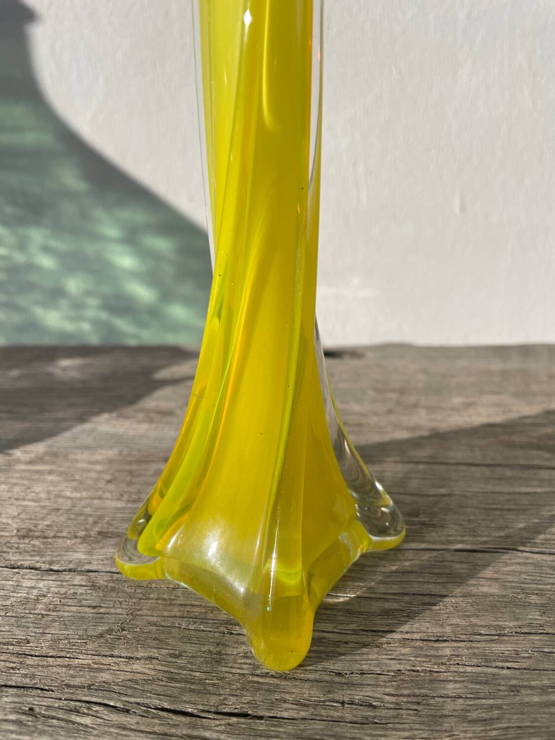 Murano yellow glass soliflore vase, 1960