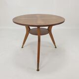Italian wooden coffee table with brass feet 1960's
