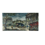 Oil on canvas The flower market of Madeleine, Paris