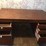 Pierre Paulin CM 223 desk, mahogany and chrome, Thonet edition, 1950