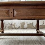 Solid walnut farmhouse castle table 1900 XXL