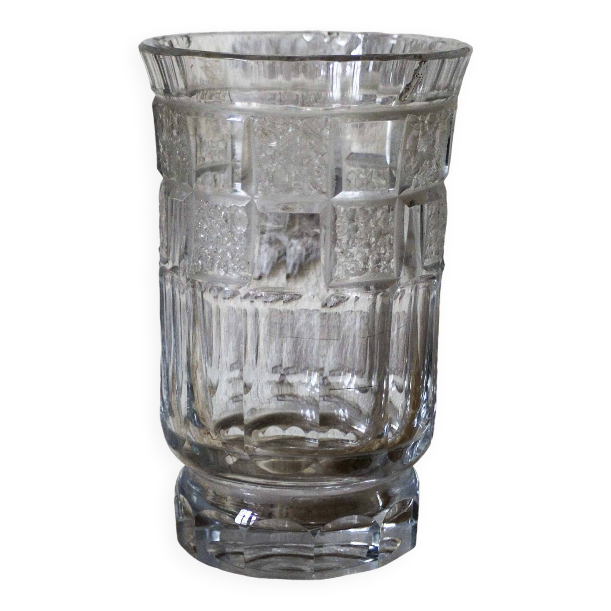 Cut crystal vase by A. Houillon (1885-1954)